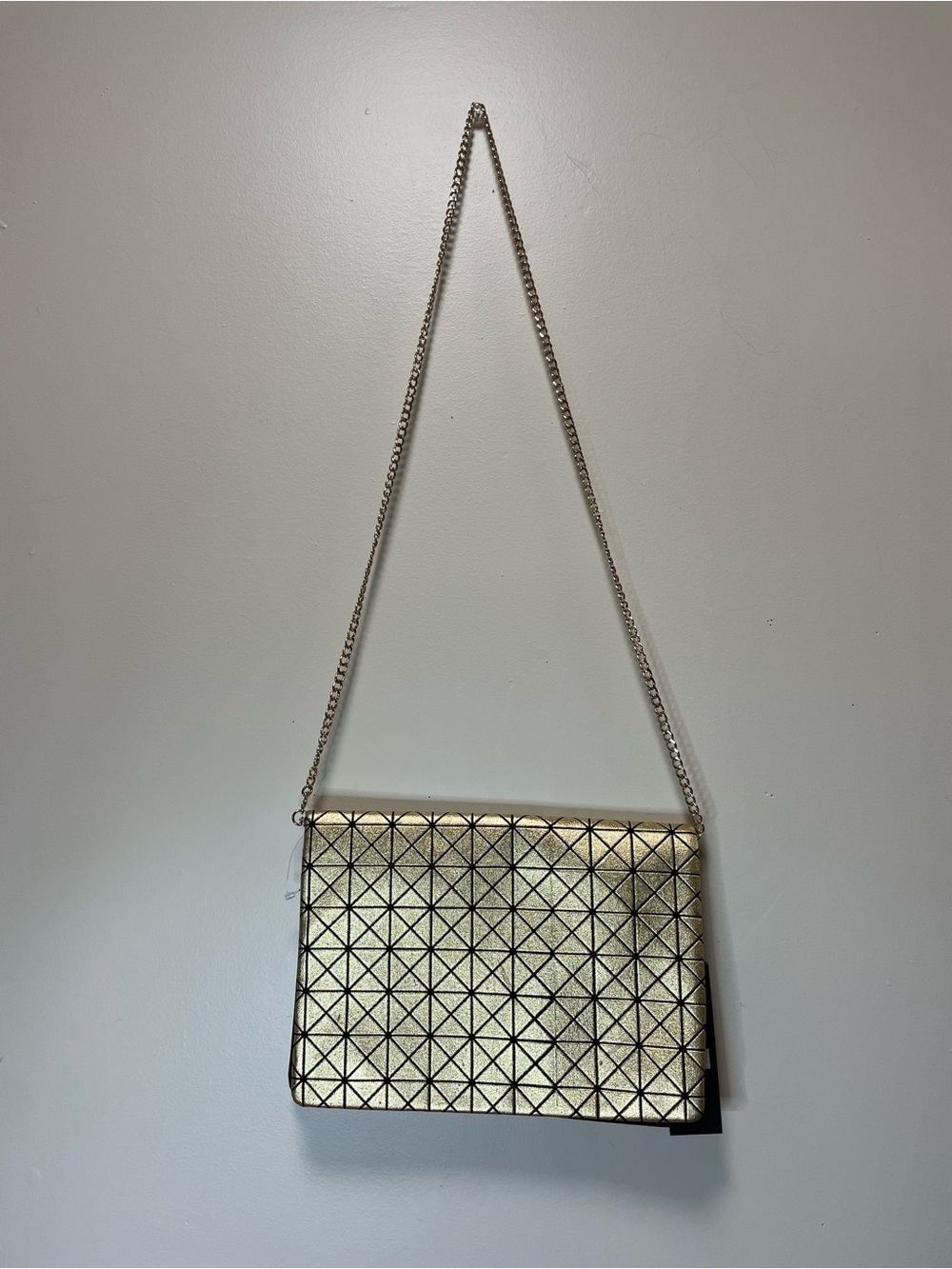 Street Level Gold Geometric Lattice Crossbody Clutch Bag